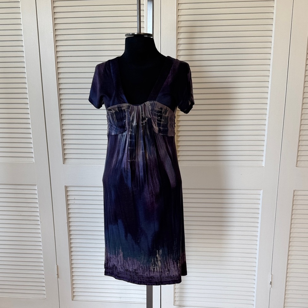 Mango Women's Midi Dress in Purple and Black